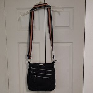 Franco Sarto Pink and Black Crossbody Bag with Adjustable Strap
